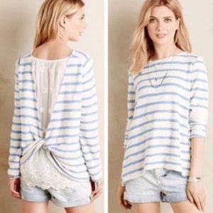 Anthropologie Knotted Back Lace Top